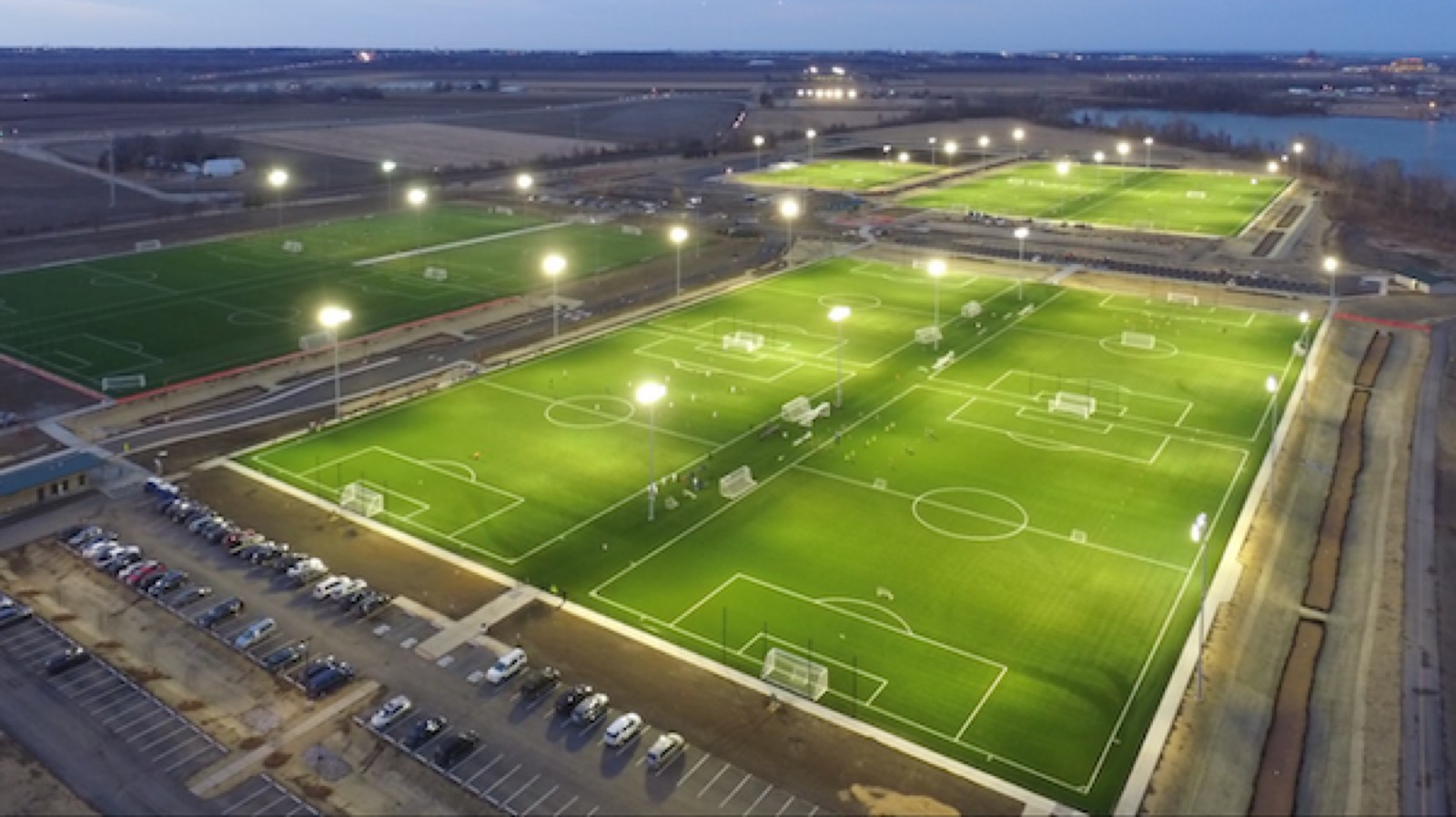 Lou Fusz Athletic Complex training fields, aerial view